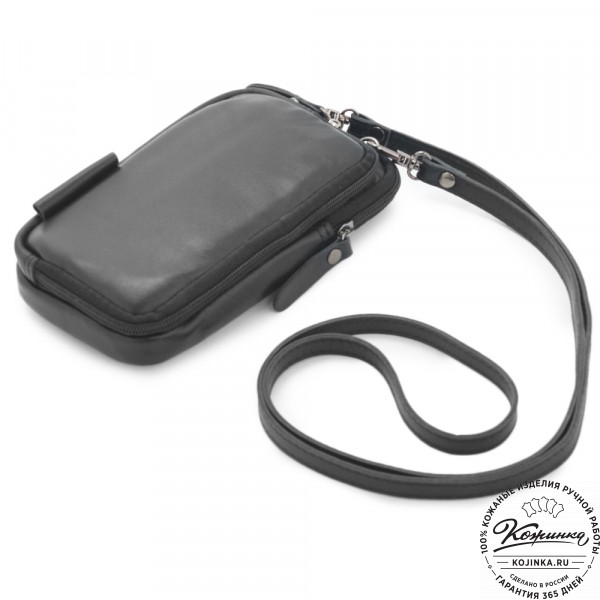 Кожаный клатч "Денвер" (черный). фото 1